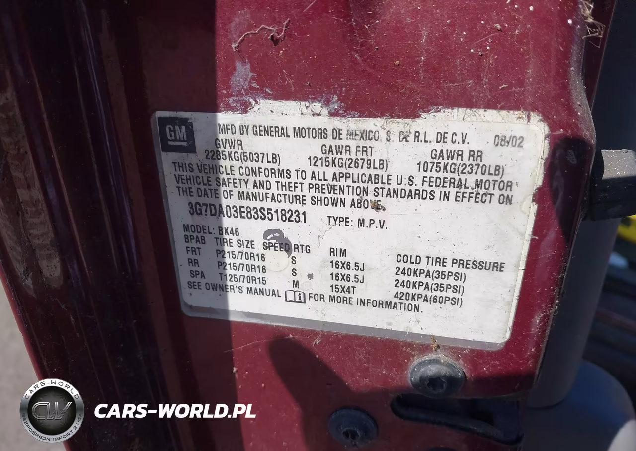 2003 Pontiac Aztek VIN:3G7DA03E83S518231 - 9