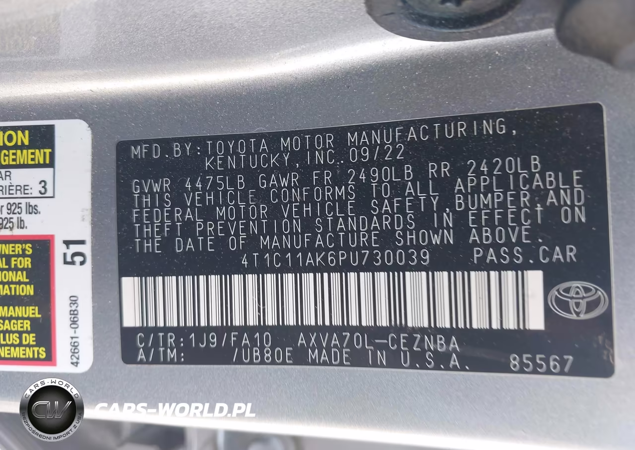 2023 Toyota Camry Le VIN:4T1C11AK6PU730039 - 9