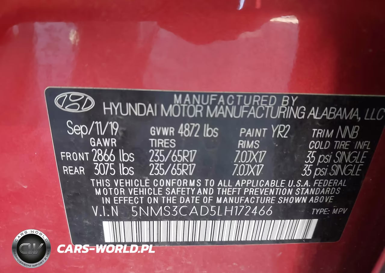 2020 Hyundai Santa Fe Sel VIN:5NMS3CAD5LH172466 - 9
