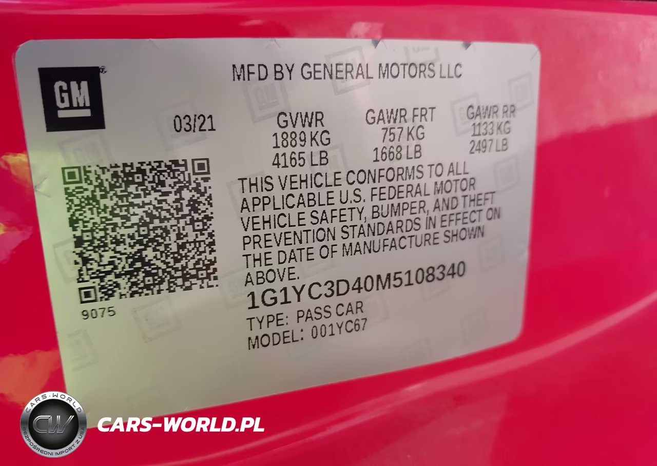 2021 Chevrolet Corvette Stingray 3Lt VIN:1G1YC3D40M5108340 - 9