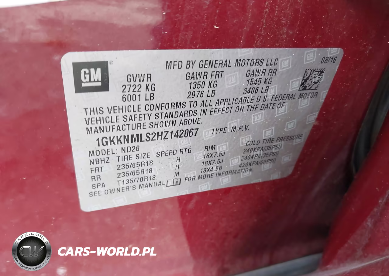 2017 GMC Acadia Slt-1 VIN:1GKKNMLS2HZ142067 - 9