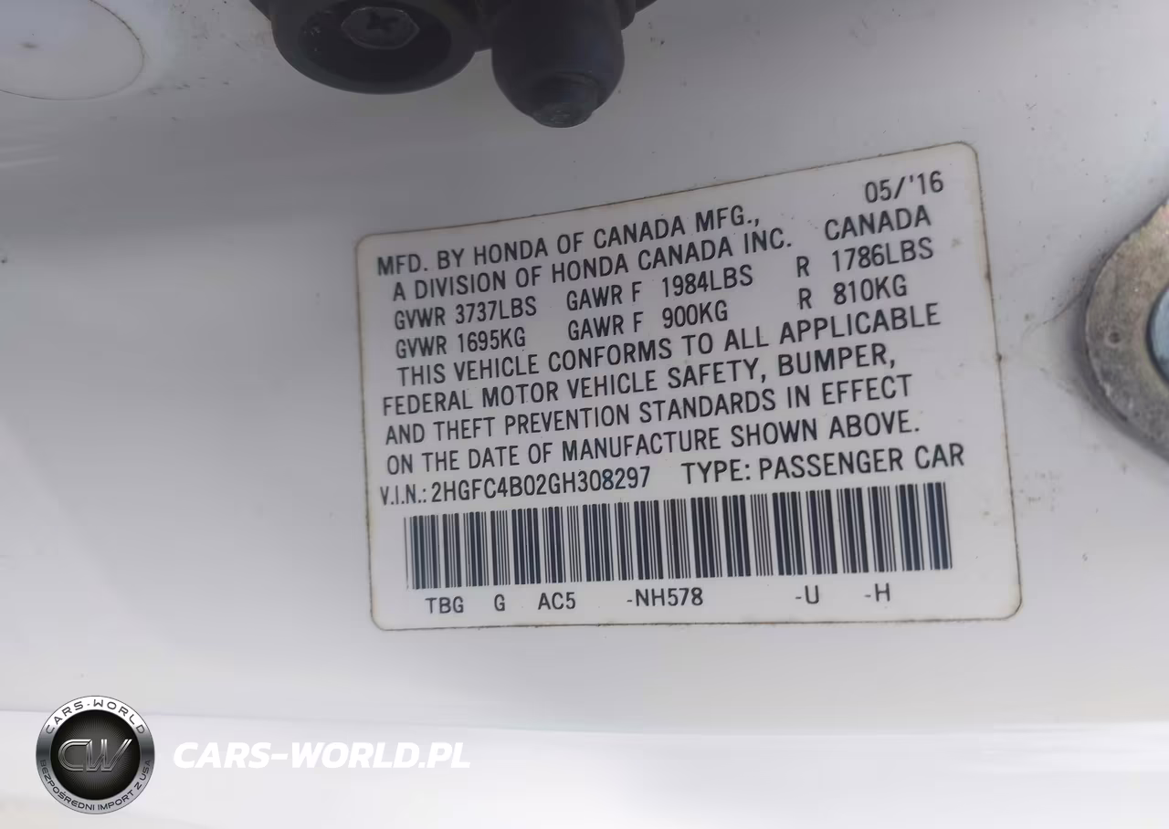 2016 Honda Civic Lx-P VIN:2HGFC4B02GH308297 - 9