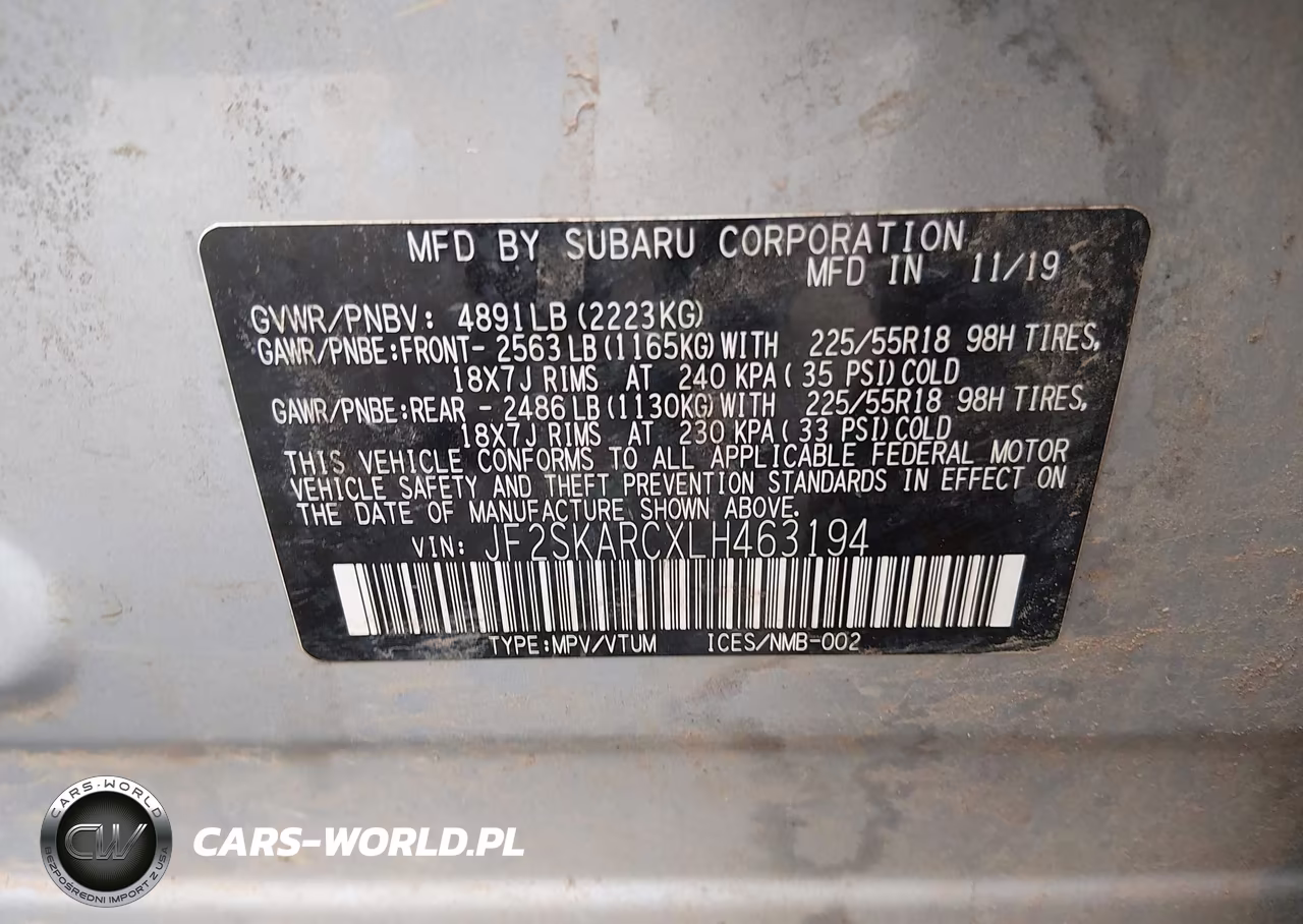 2020 Subaru Forester Sport VIN:JF2SKARCXLH463194 - 9