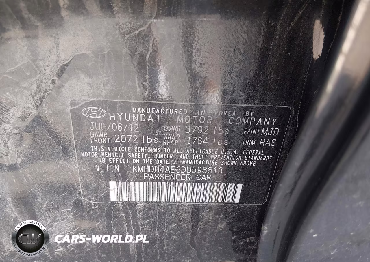 2013 Hyundai Elantra Gls VIN:KMHDH4AE6DU598813 - 9