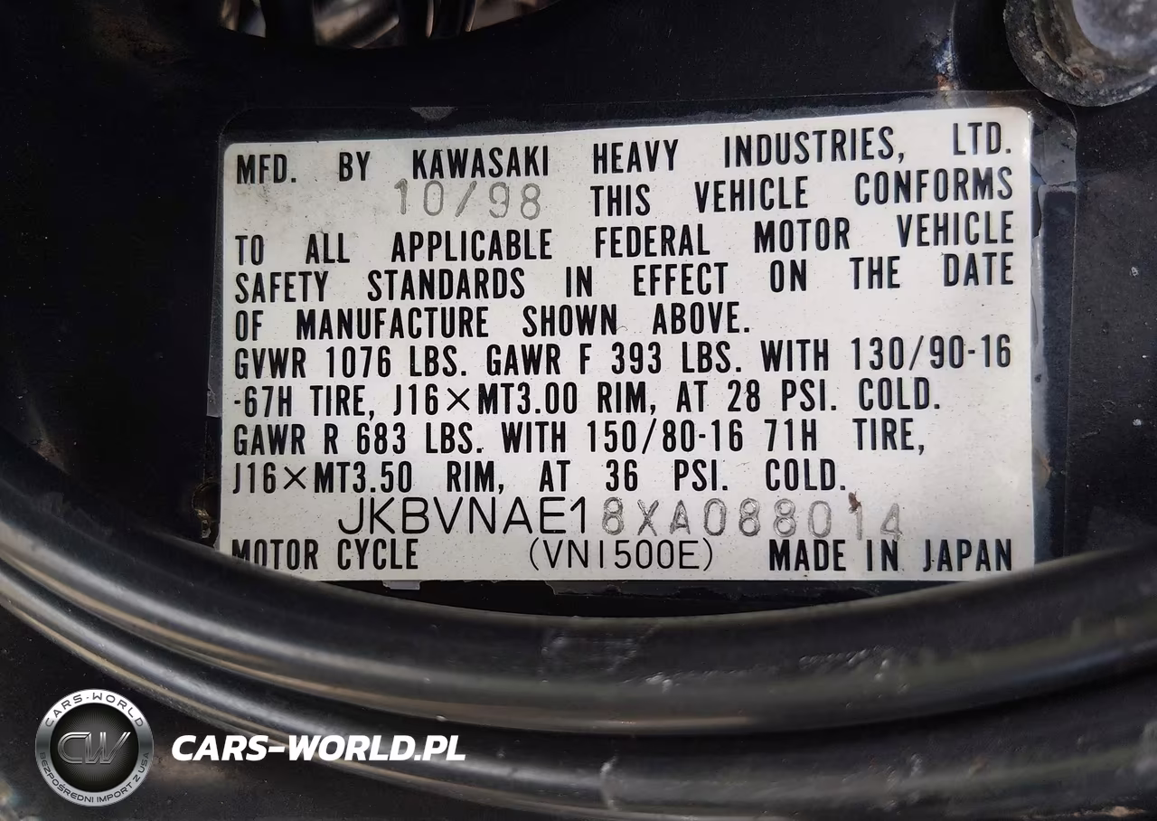 1999 Kawasaki Vn1500 E VIN:JKBVNAE18XA088014 - 10