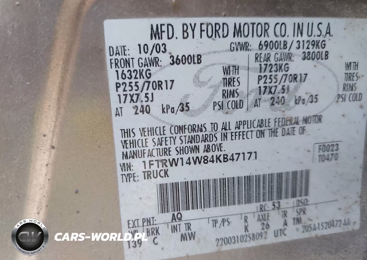 2004 Ford F-150 Xlt VIN:1FTRW14W84KB47171 - 9