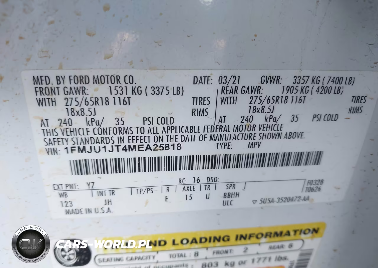 2021 Ford Expedition Xlt VIN:1FMJU1JT4MEA25818 - 9