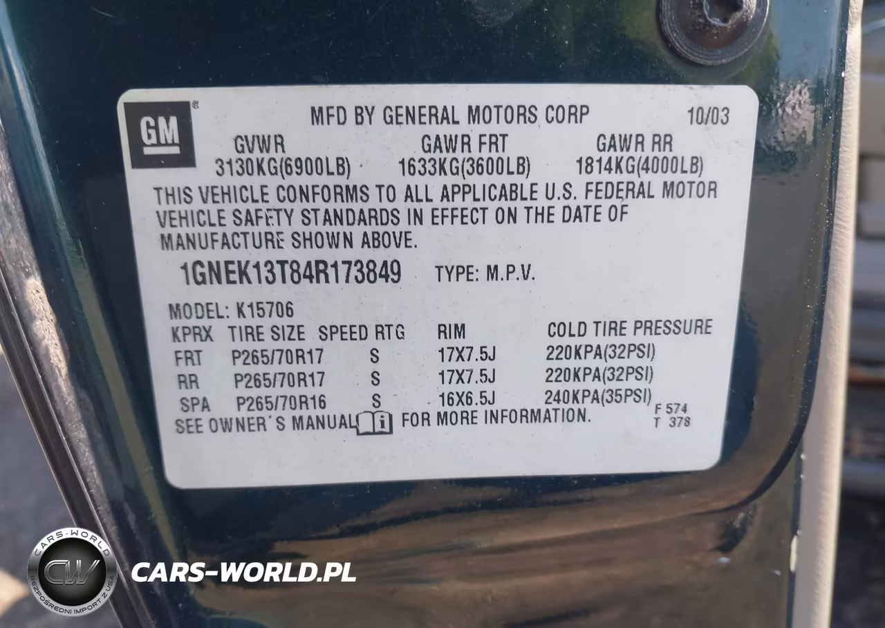 2004 Chevrolet Tahoe Lt VIN:1GNEK13T84R173849 - 9