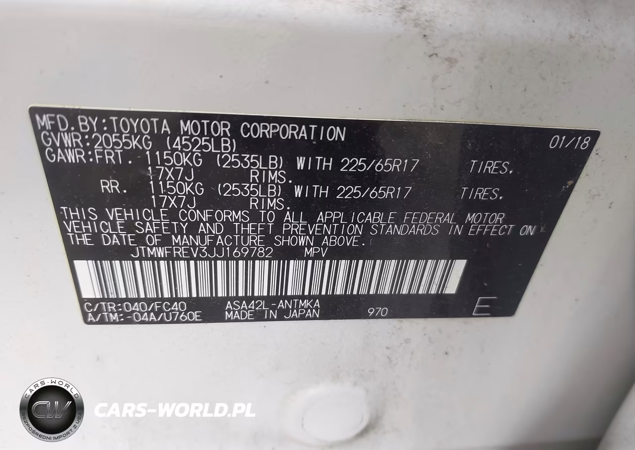 2018 Toyota Rav4 Xle VIN:JTMWFREV3JJ169782 - 9