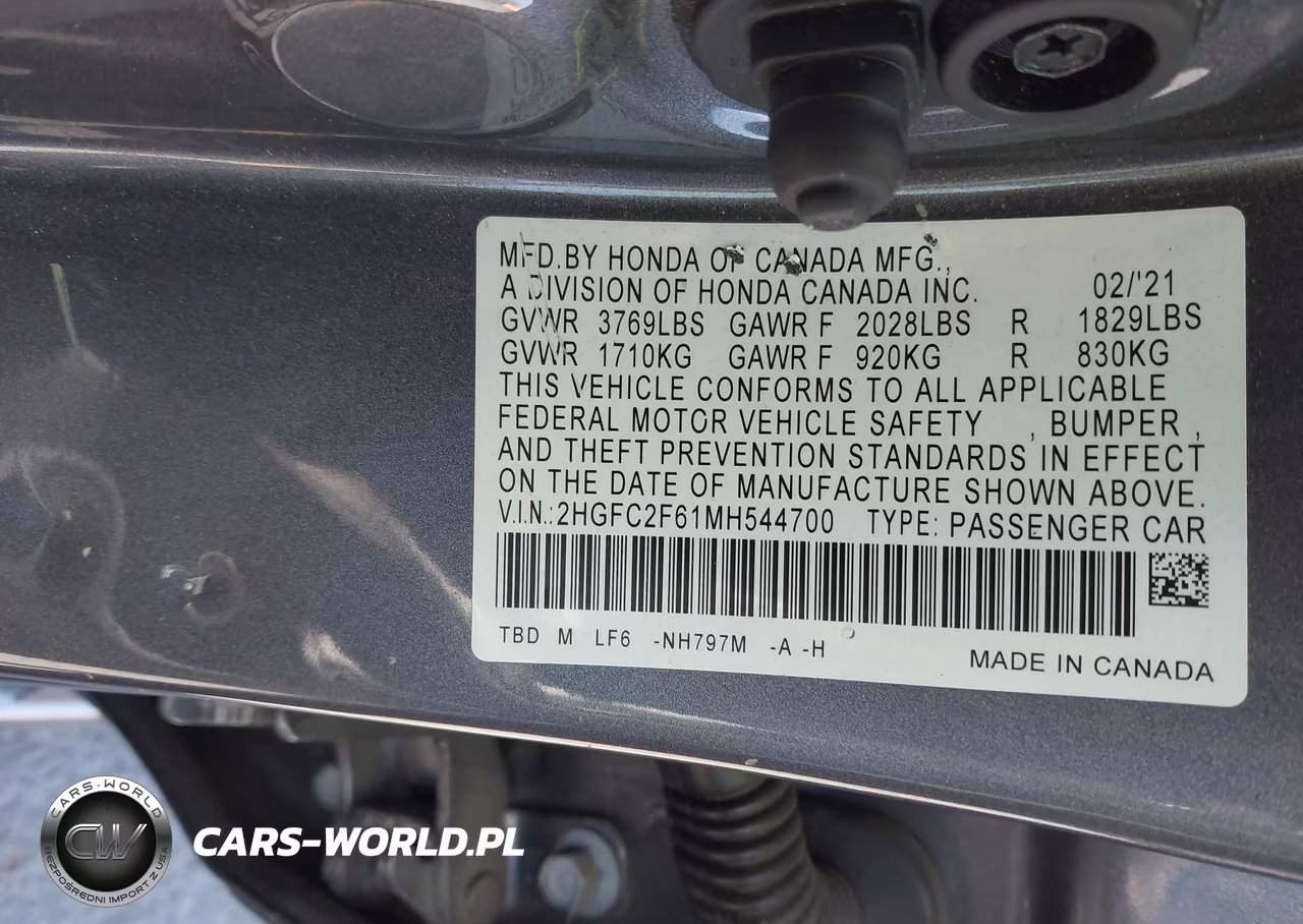 2021 Honda Civic Lx VIN:2HGFC2F61MH544700 - 9