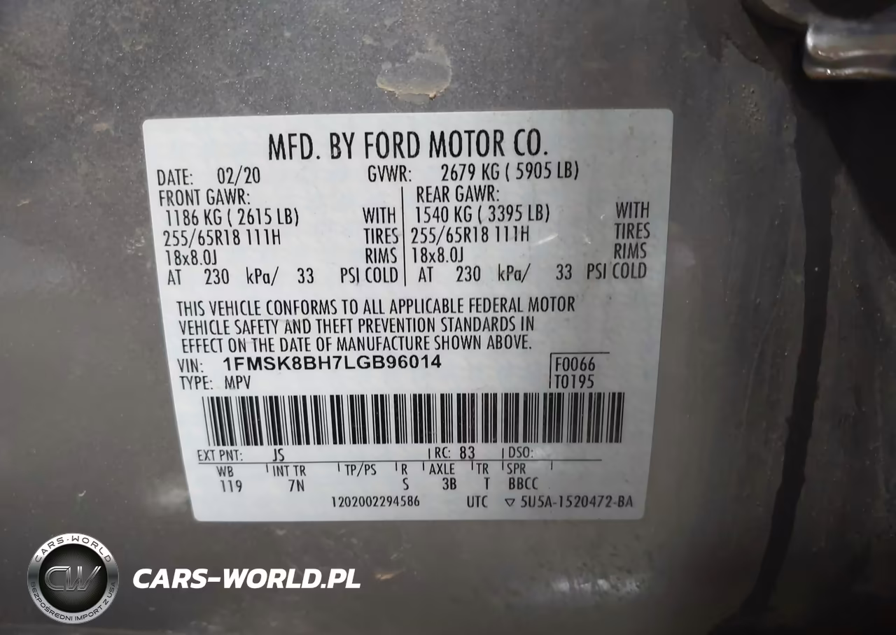 2020 Ford Explorer VIN:1FMSK8BH7LGB96014 - 9