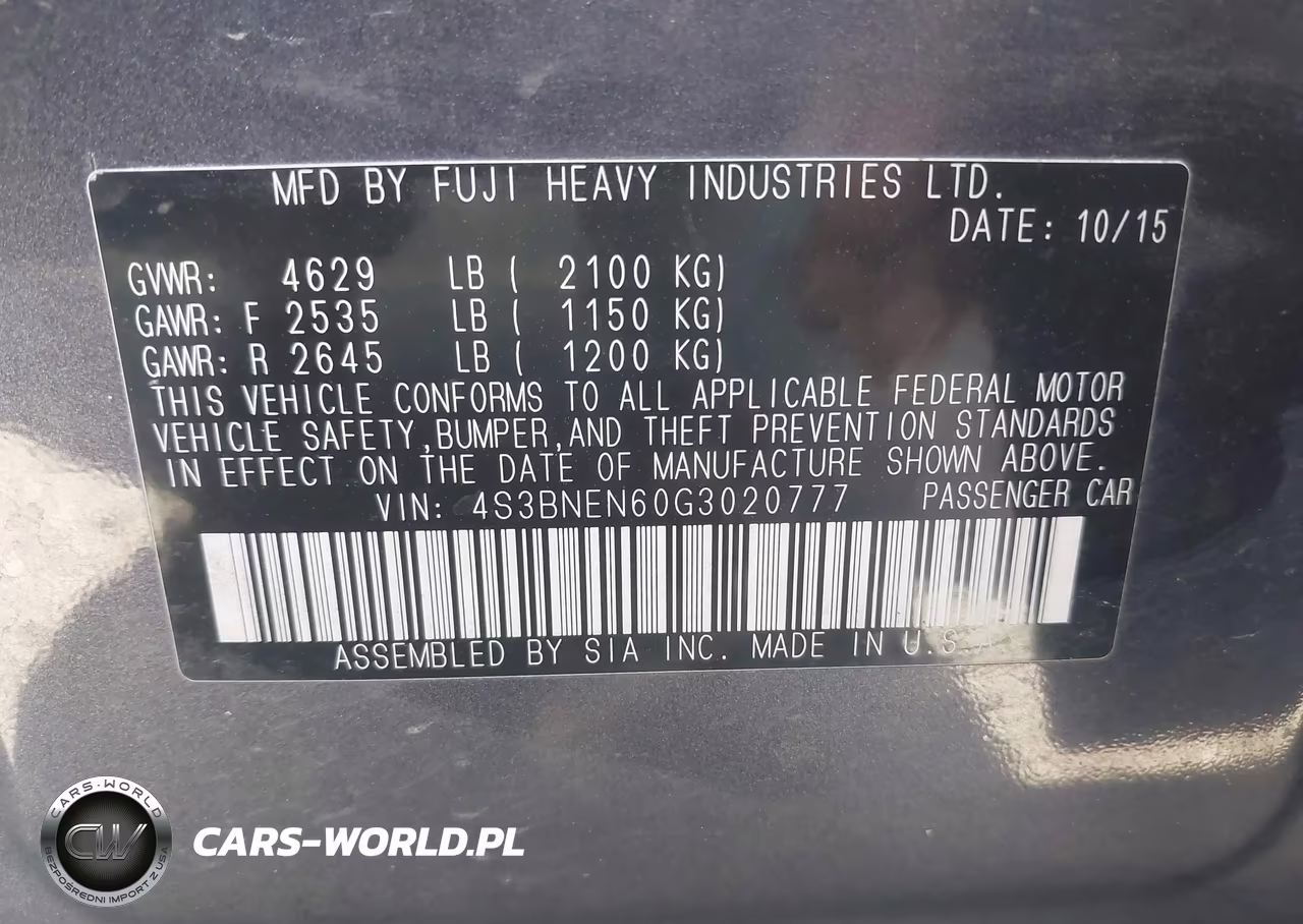 2016 Subaru Legacy 3.6R Limited VIN:4S3BNEN60G3020777 - 9