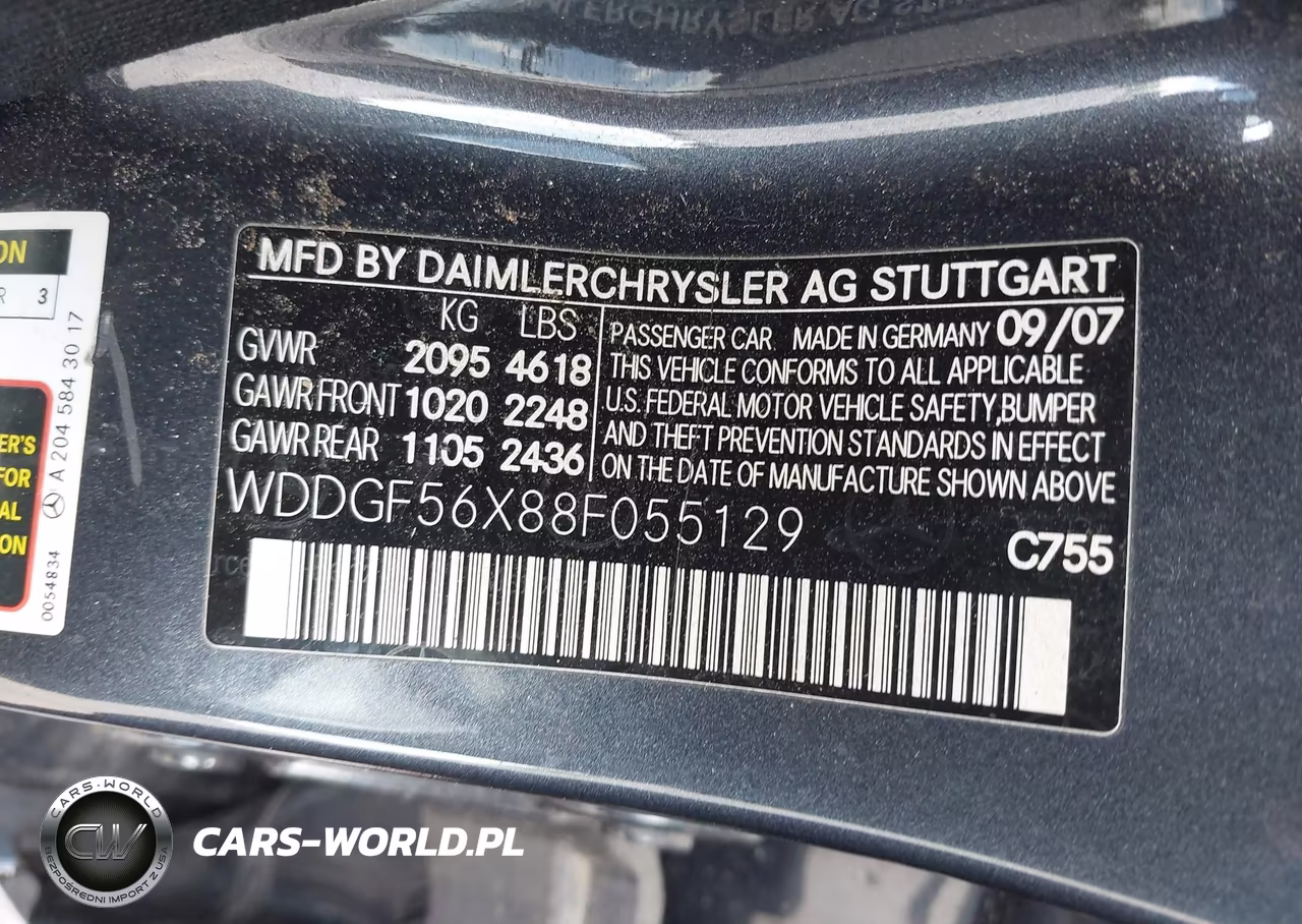 2008 Mercedes-Benz C 350 Sport VIN:WDDGF56X88F055129 - 9