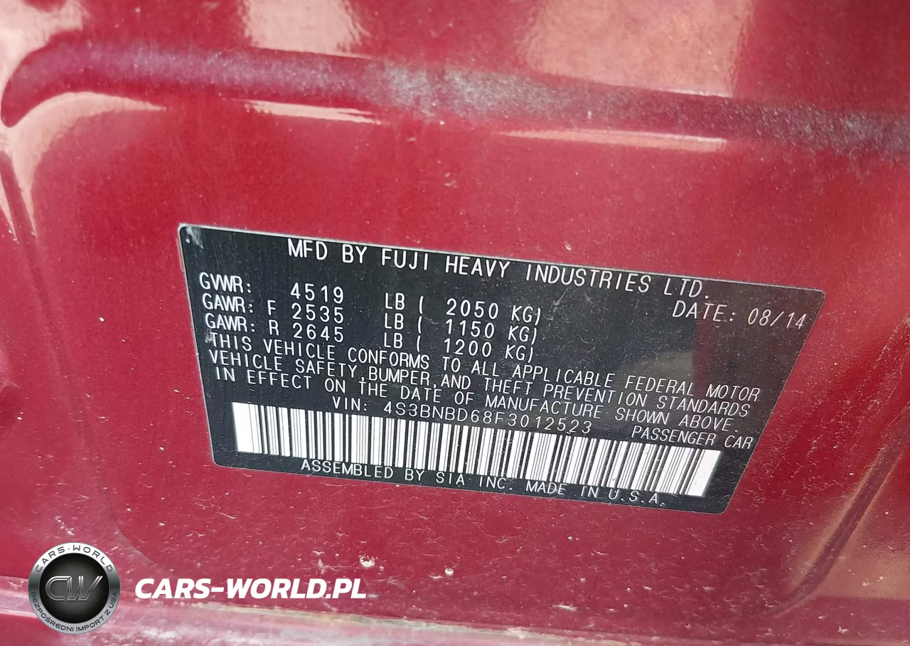 2015 Subaru Legacy 2.5I Premium VIN:4S3BNBD68F3012523 - 9