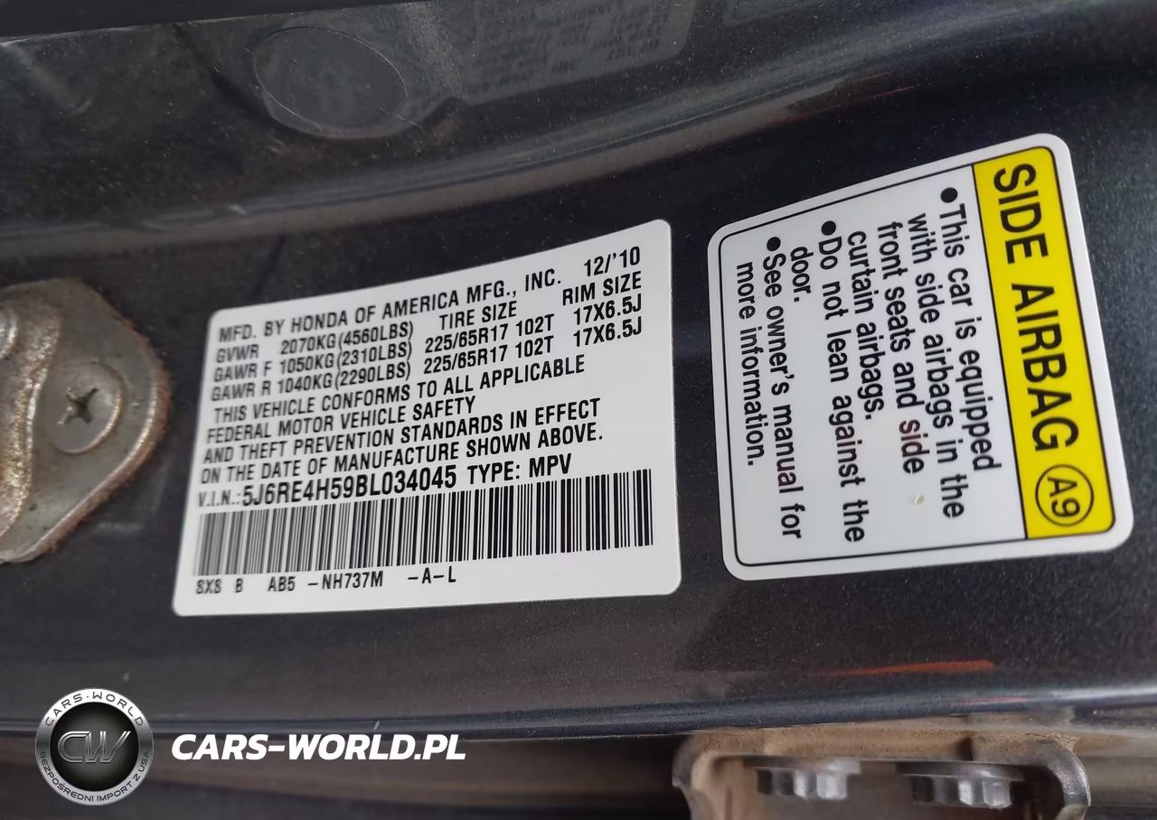 2011 Honda Cr-V Ex VIN:5J6RE4H59BL034045 - 9