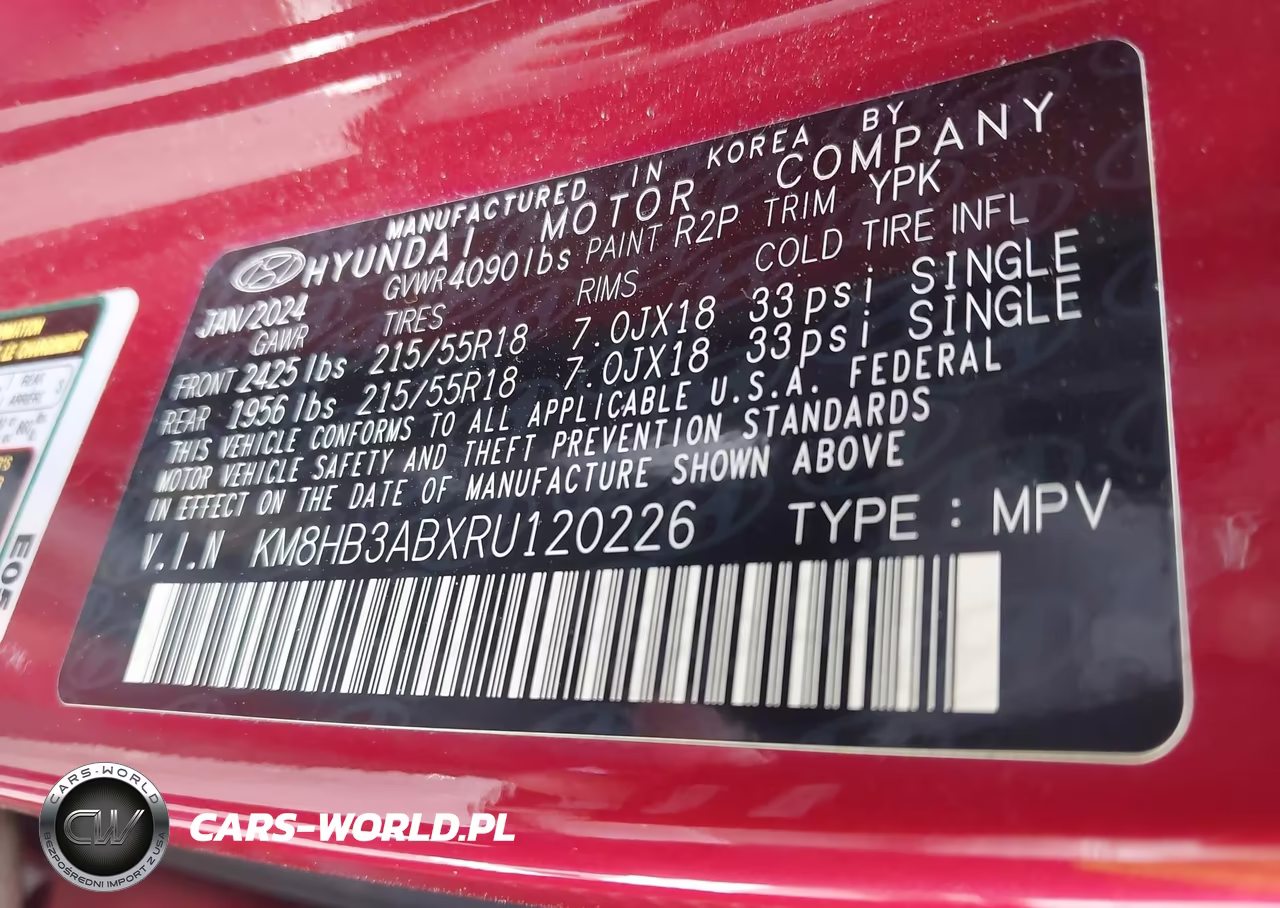 2024 Hyundai Kona Sel VIN:KM8HB3ABXRU120226 - 9