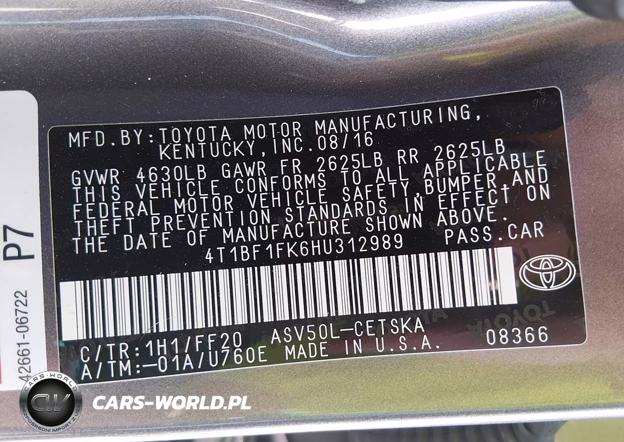 2017 Toyota Camry Se VIN:4T1BF1FK6HU312989 - 9