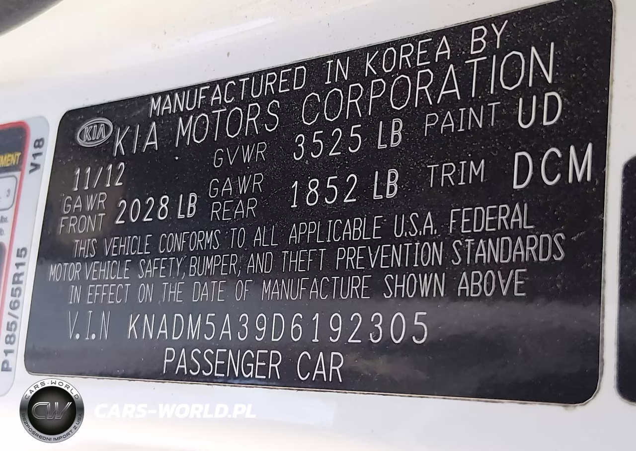 2013 Kia Rio Lx VIN:KNADM5A39D6192305 - 9