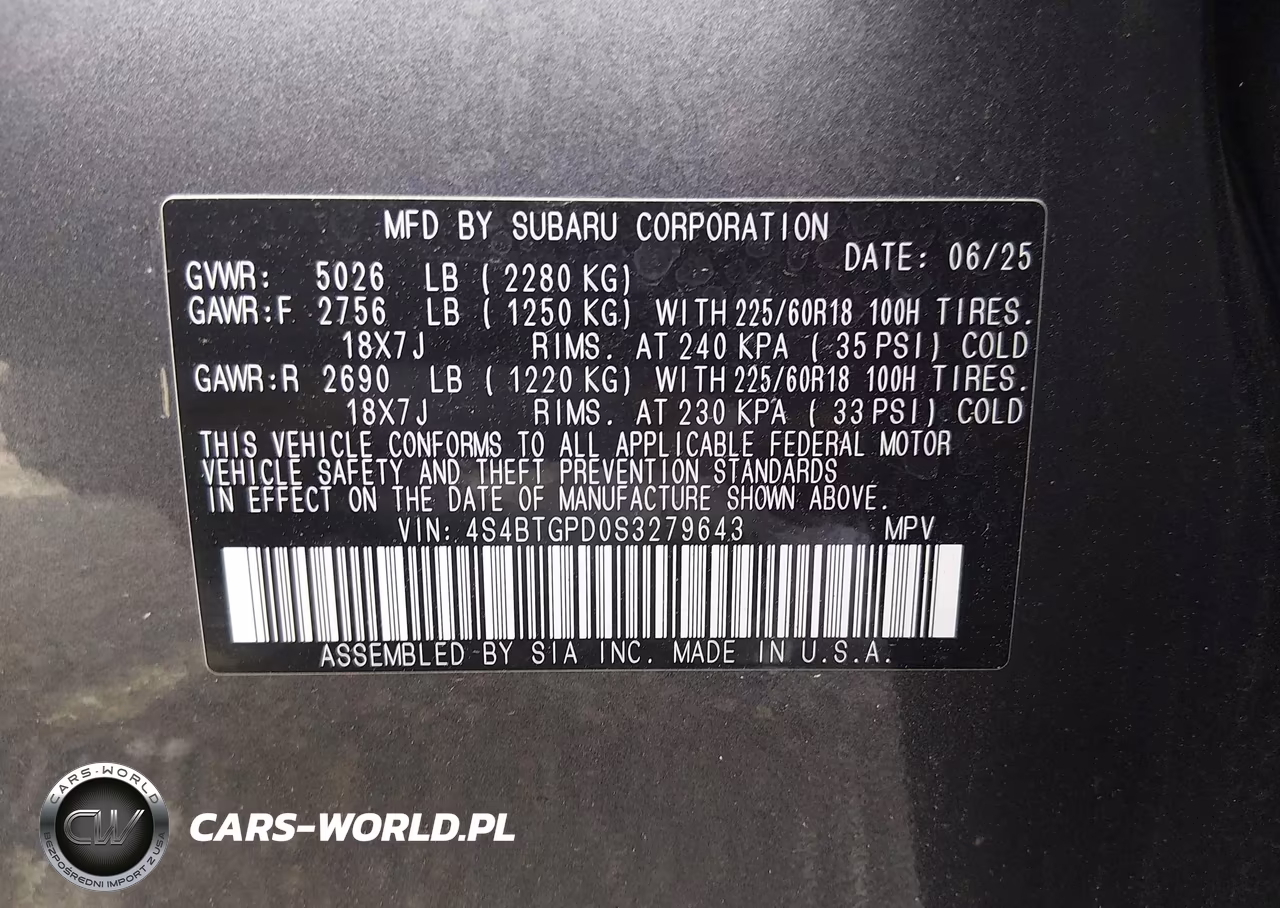 2025 Subaru Outback Touring Xt VIN:4S4BTGPD0S3279643 - 9