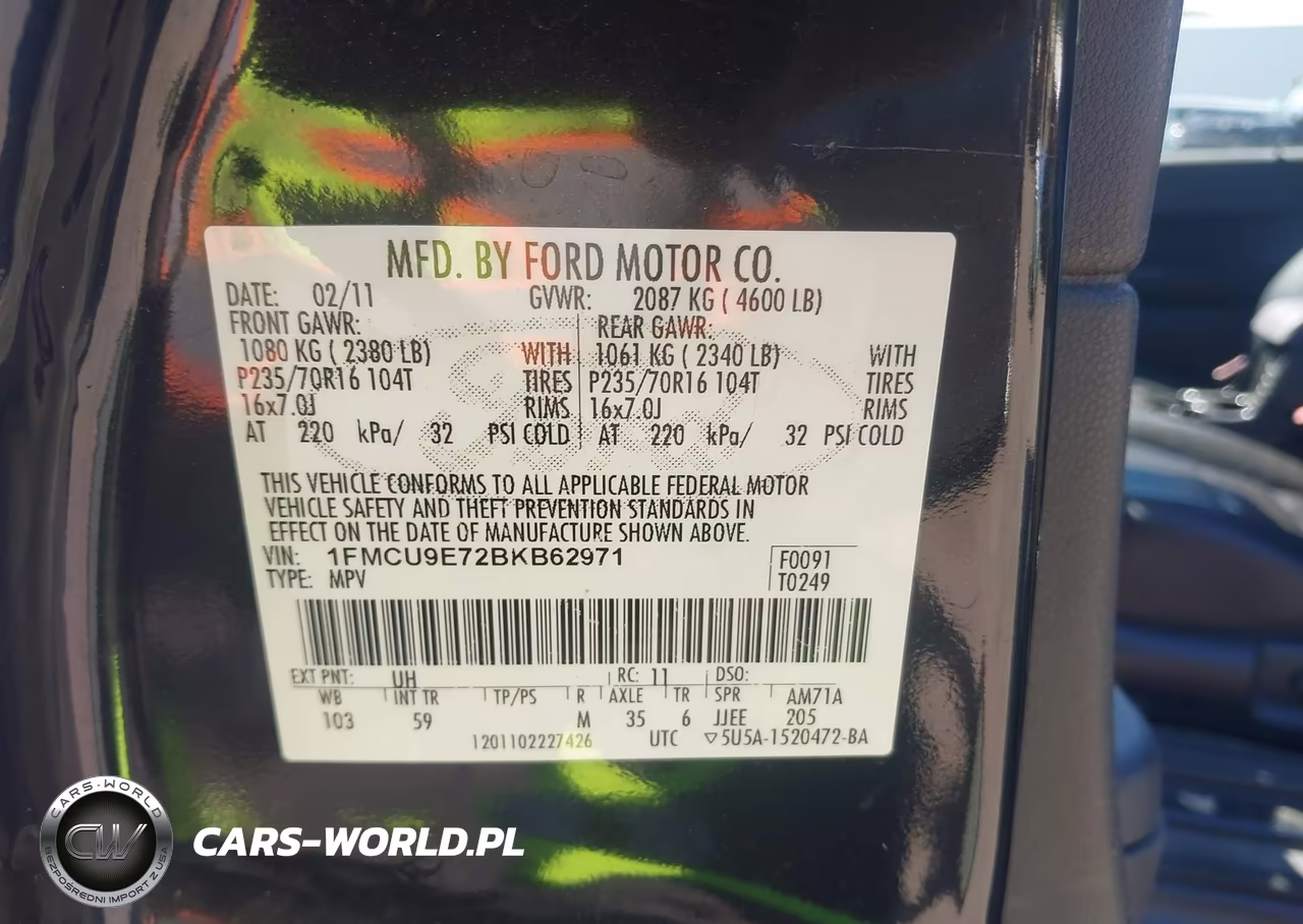 2011 Ford Escape Limited VIN:1FMCU9E72BKB62971 - 9