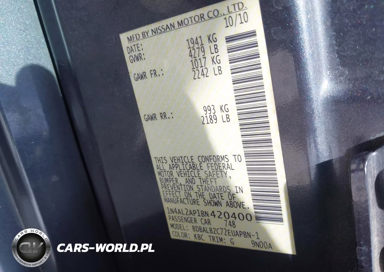 2011 Nissan Altima 2.5 S VIN:1N4AL2AP1BN420400 - 9