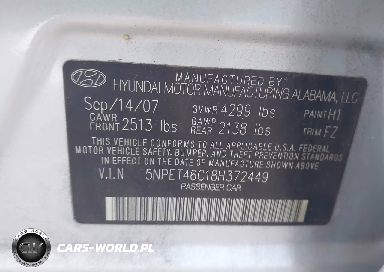 2008 Hyundai Sonata Gls VIN:5NPET46C18H372449 - 9