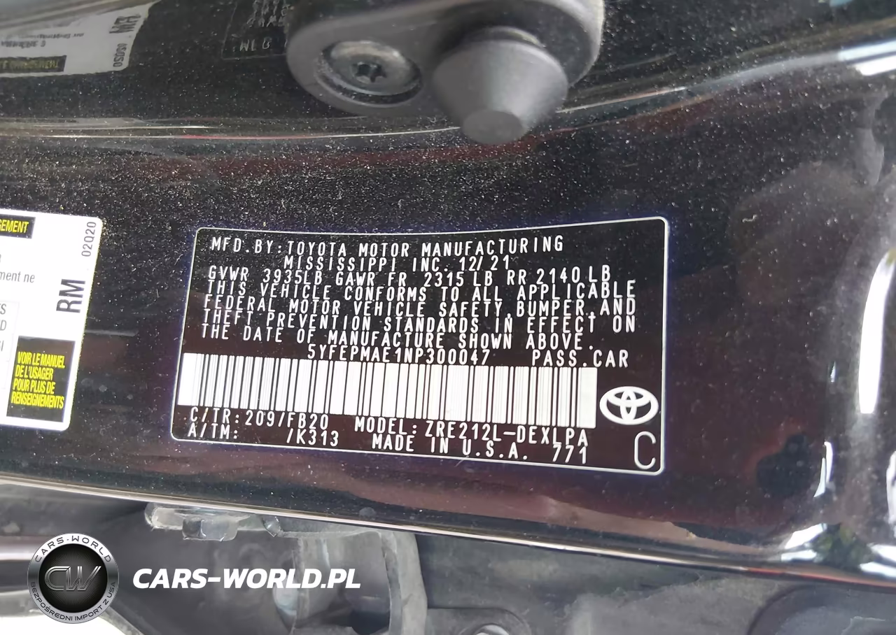 2022 Toyota Corolla Le VIN:5YFEPMAE1NP300047 - 9