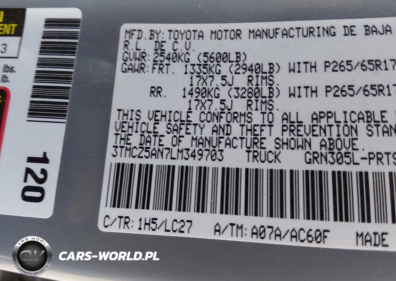 2020 Toyota Tacoma Trd Sport VIN:3TMCZ5AN7LM349703 - 9
