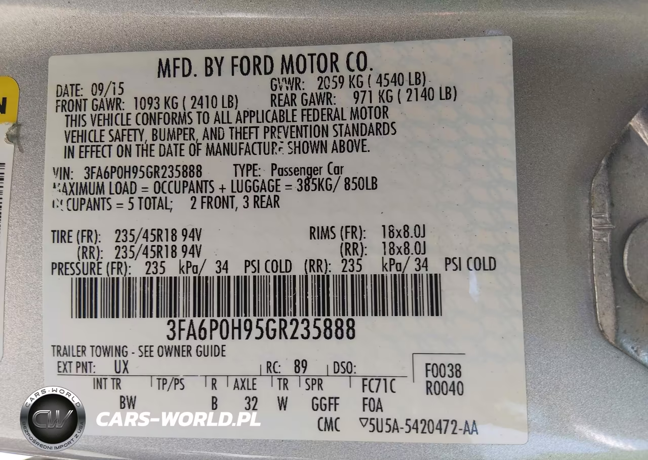 2016 Ford Fusion Se VIN:3FA6P0H95GR235888 - 9