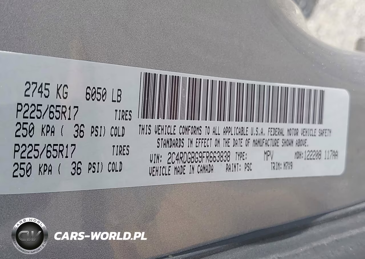 2015 Dodge Grand Caravan Se VIN:2C4RDGBG9FR663838 - 9