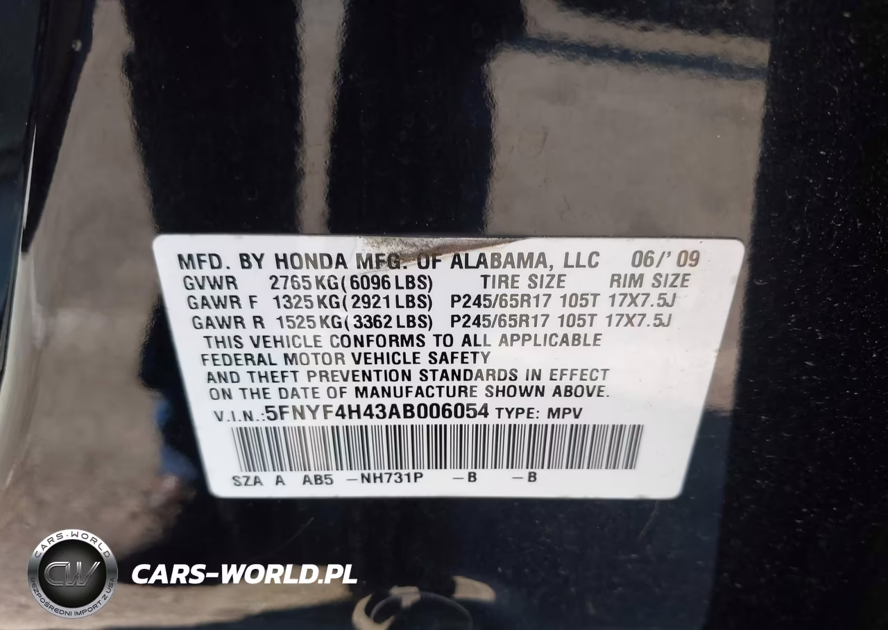 2010 Honda Pilot Ex VIN:5FNYF4H43AB006054 - 9
