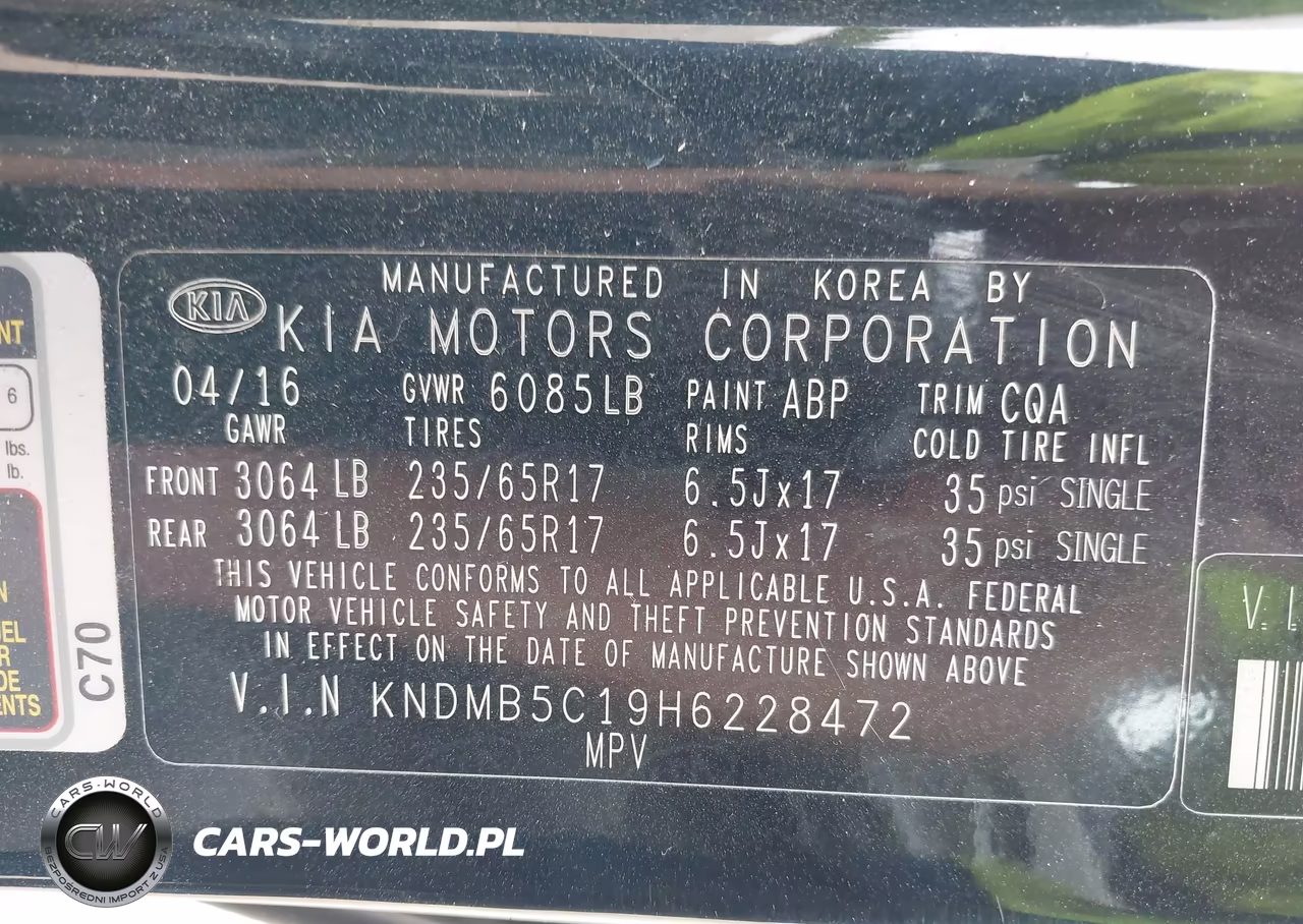 2017 Kia Sedona Lx VIN:KNDMB5C19H6228472 - 9