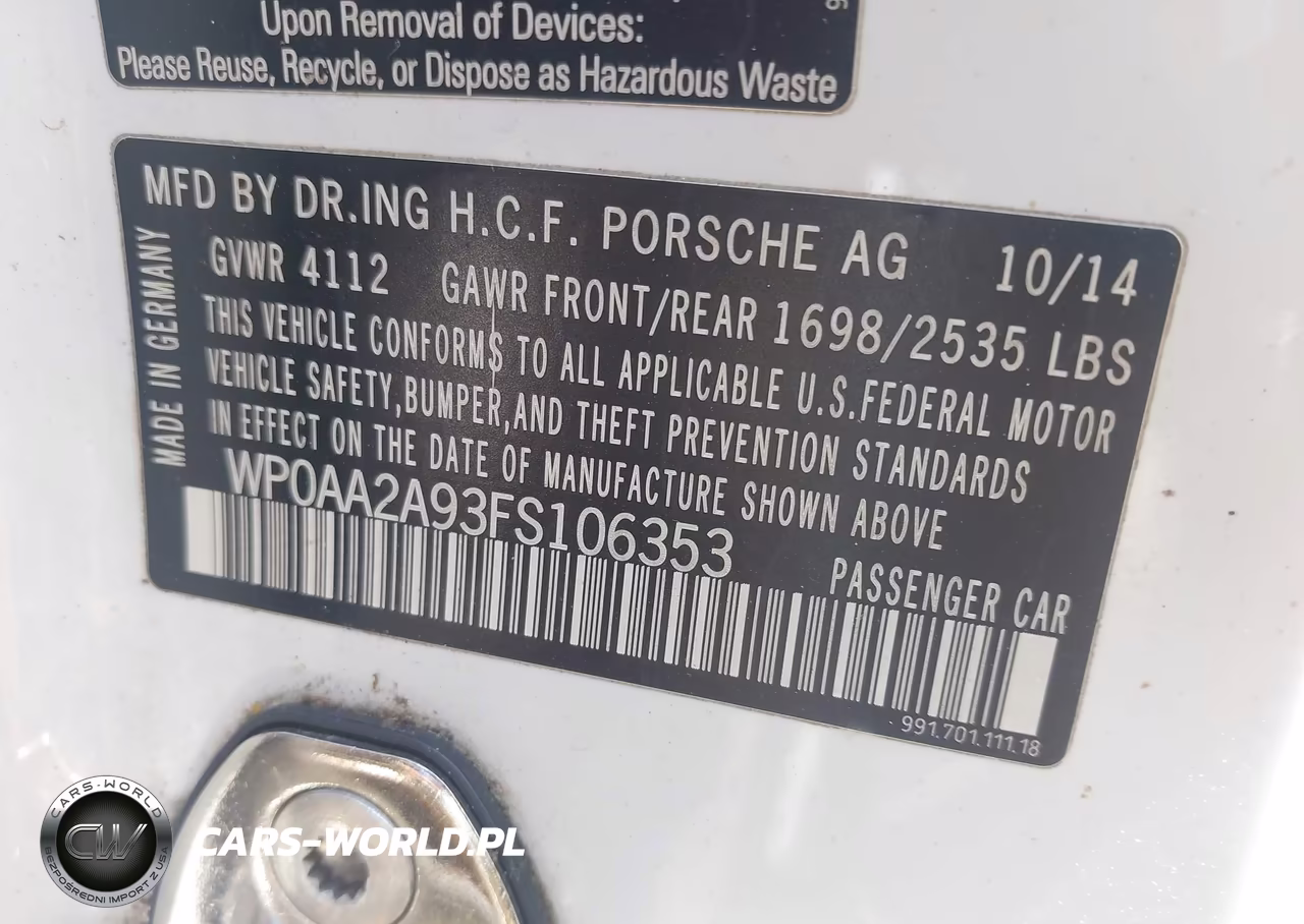 2015 Porsche 911 Carrera-Carrera 4 VIN:WP0AA2A93FS106353 - 9