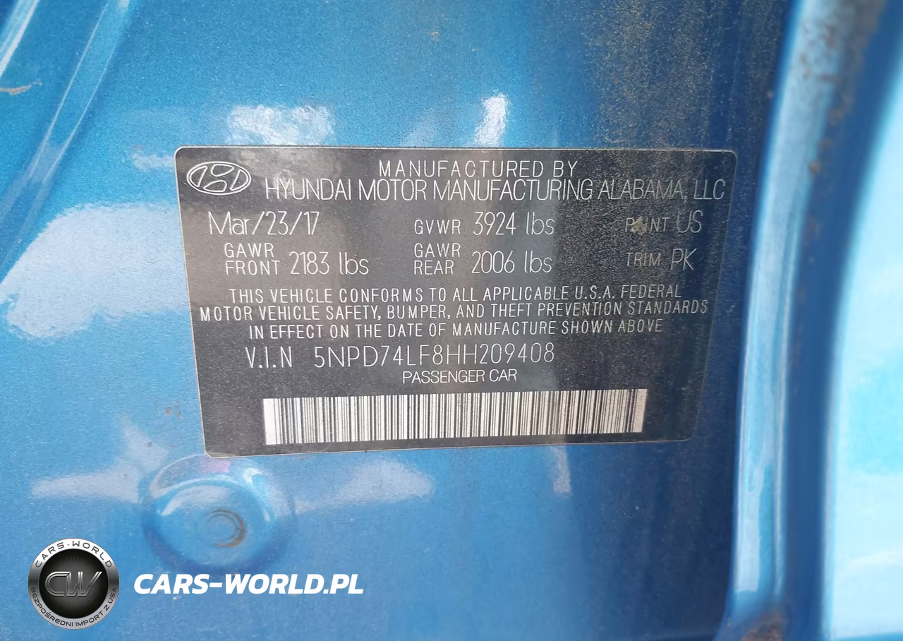 2017 Hyundai Elantra Se VIN:5NPD74LF8HH209408 - 9