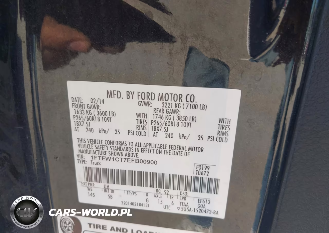 2014 Ford F-150 Fx2 VIN:1FTFW1CT7EFB00900 - 9