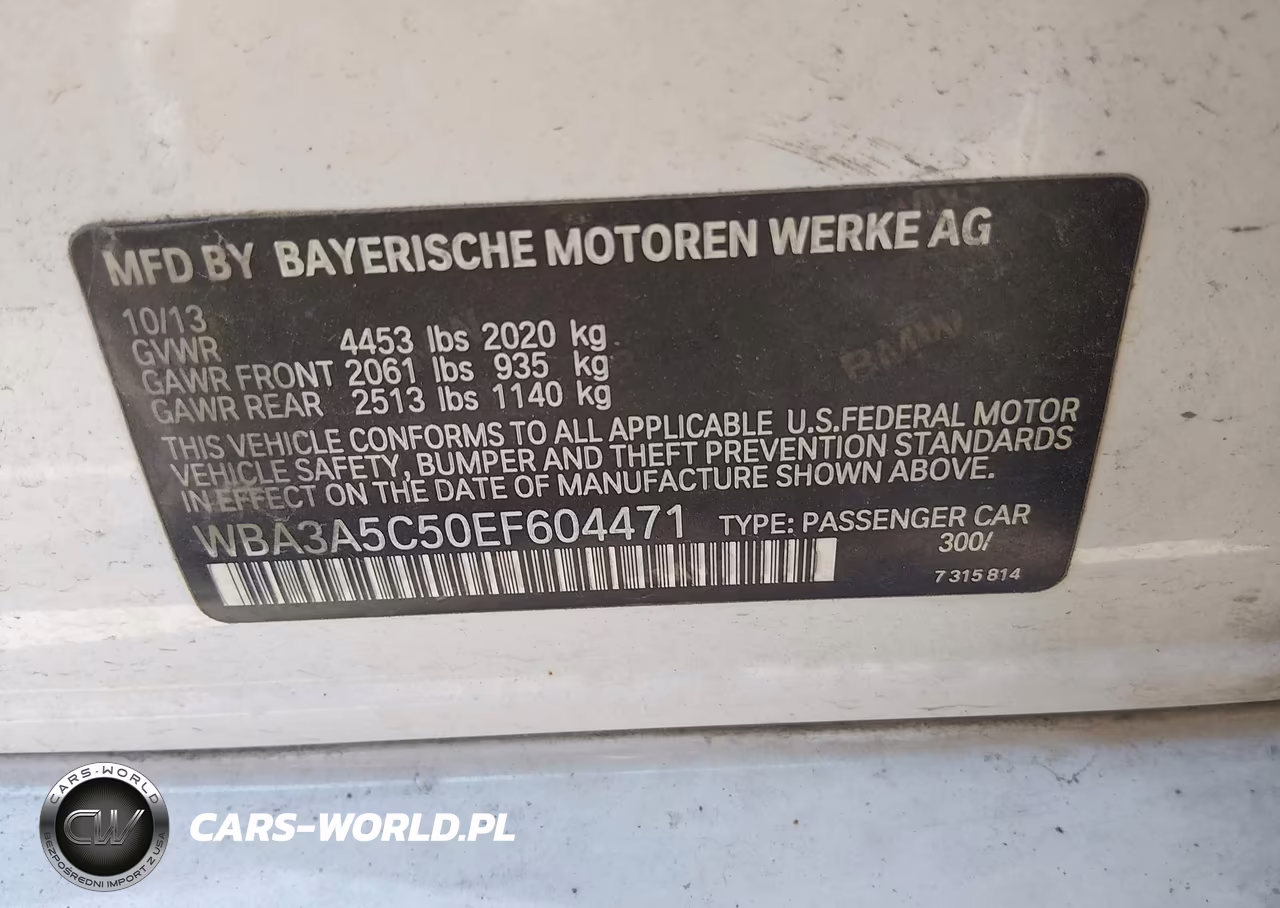 2014 BMW 328I VIN:WBA3A5C50EF604471 - 9