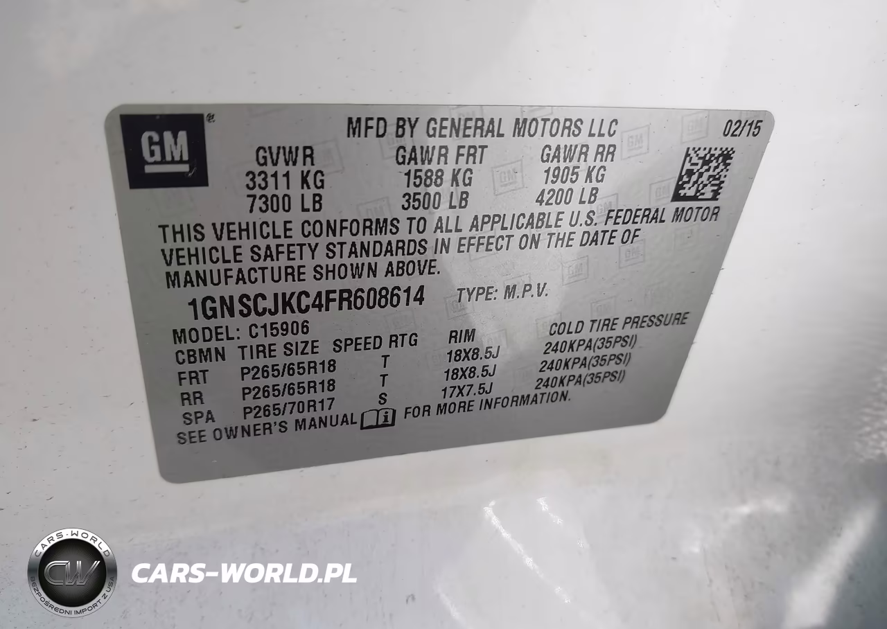 2015 Chevrolet Suburban 1500 Lt VIN:1GNSCJKC4FR608614 - 9