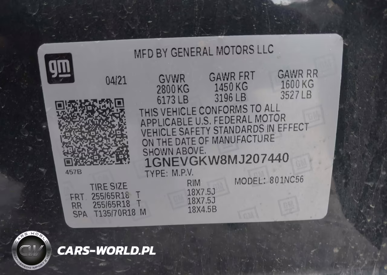 2021 Chevrolet Traverse Awd Lt Cloth VIN:1GNEVGKW8MJ207440 - 9