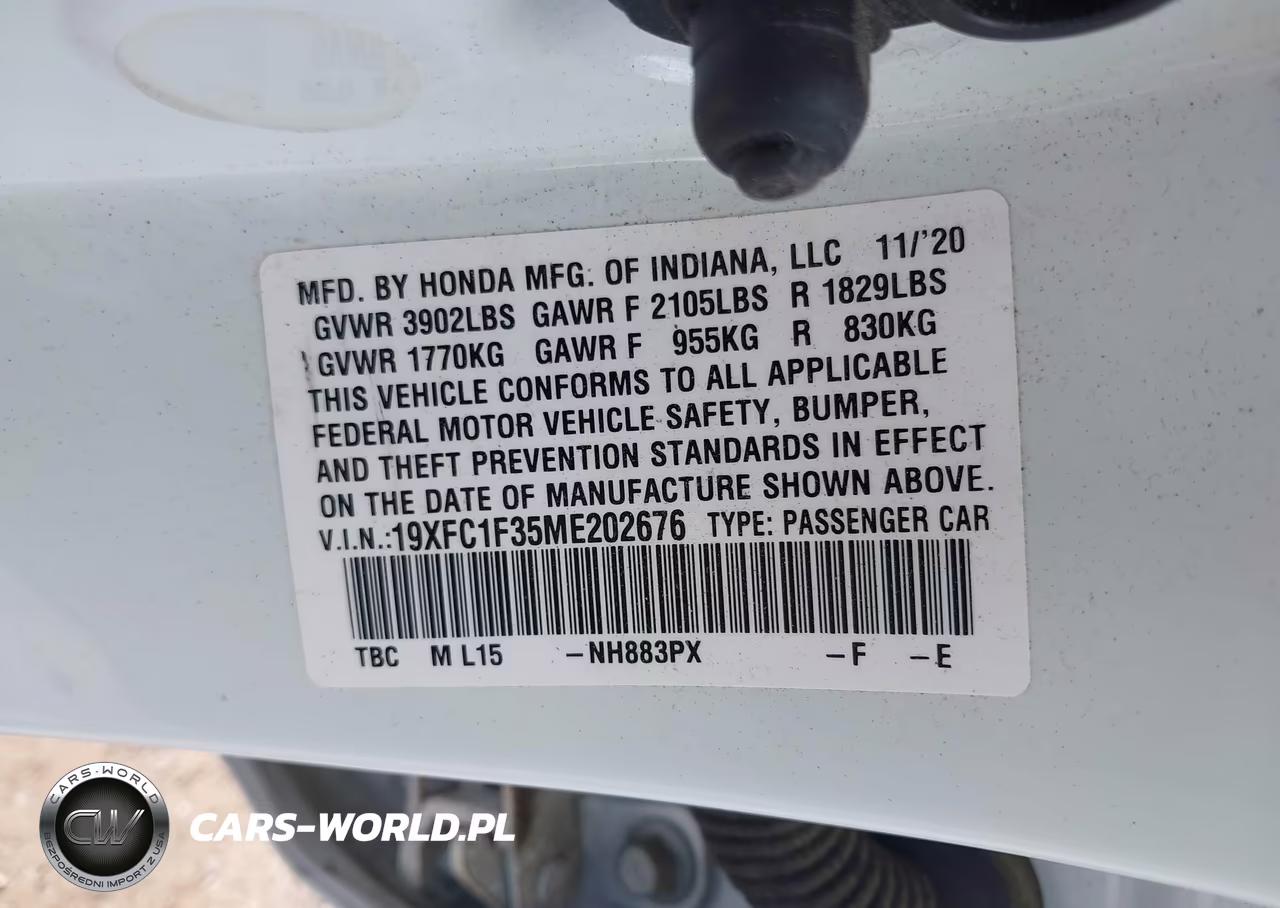 2021 Honda Civic Ex VIN:19XFC1F35ME202676 - 9