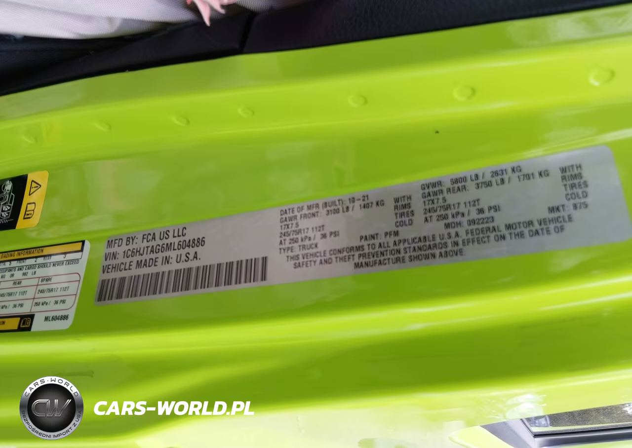 2021 Jeep Gladiator Sport S 4X4 VIN:1C6HJTAG6ML604886 - 9