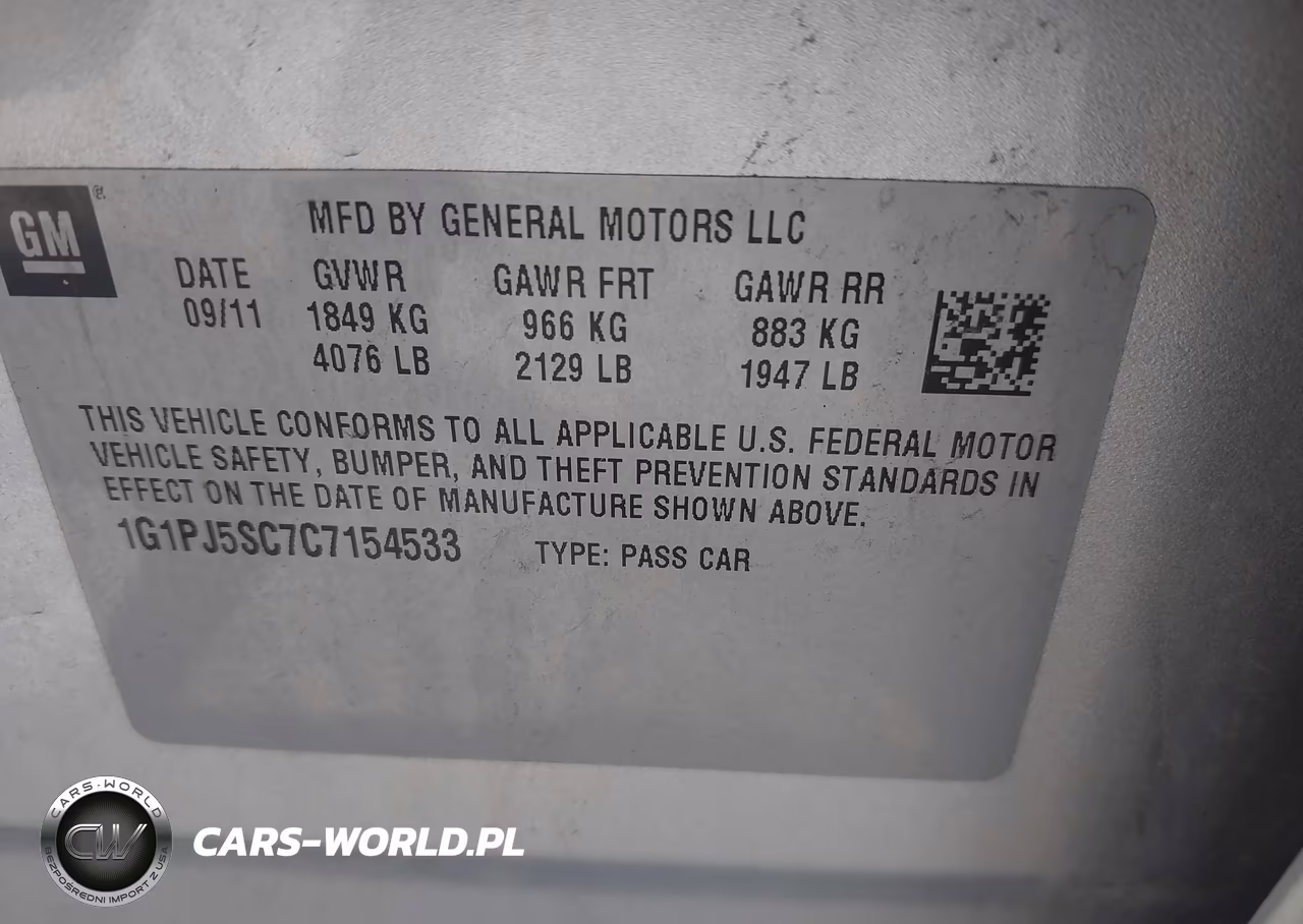 2012 Chevrolet Cruze Eco VIN:1G1PJ5SC7C7154533 - 9