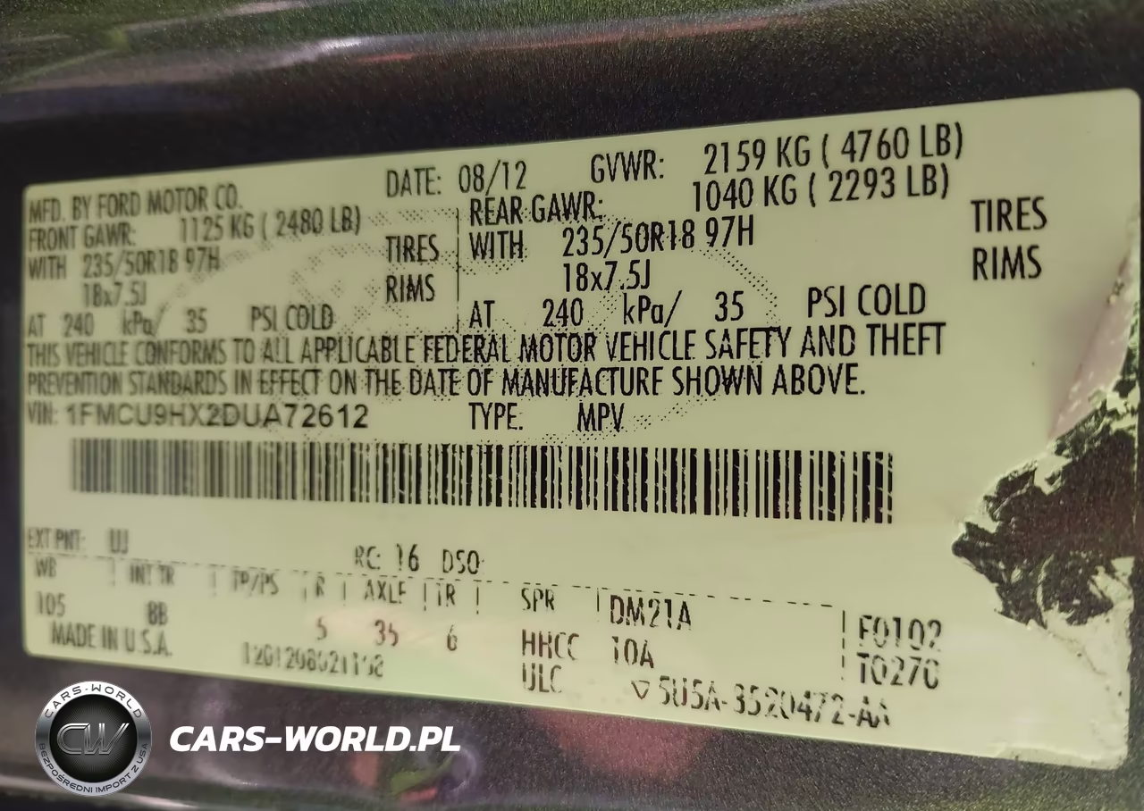 2013 Ford Escape Sel VIN:1FMCU9HX2DUA72612 - 9