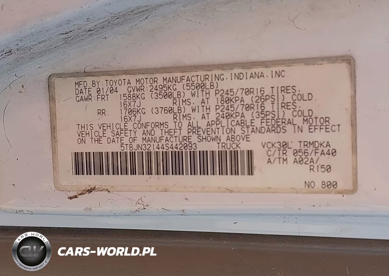 2004 Toyota Tundra VIN:5TBJN32144S442093 - 9