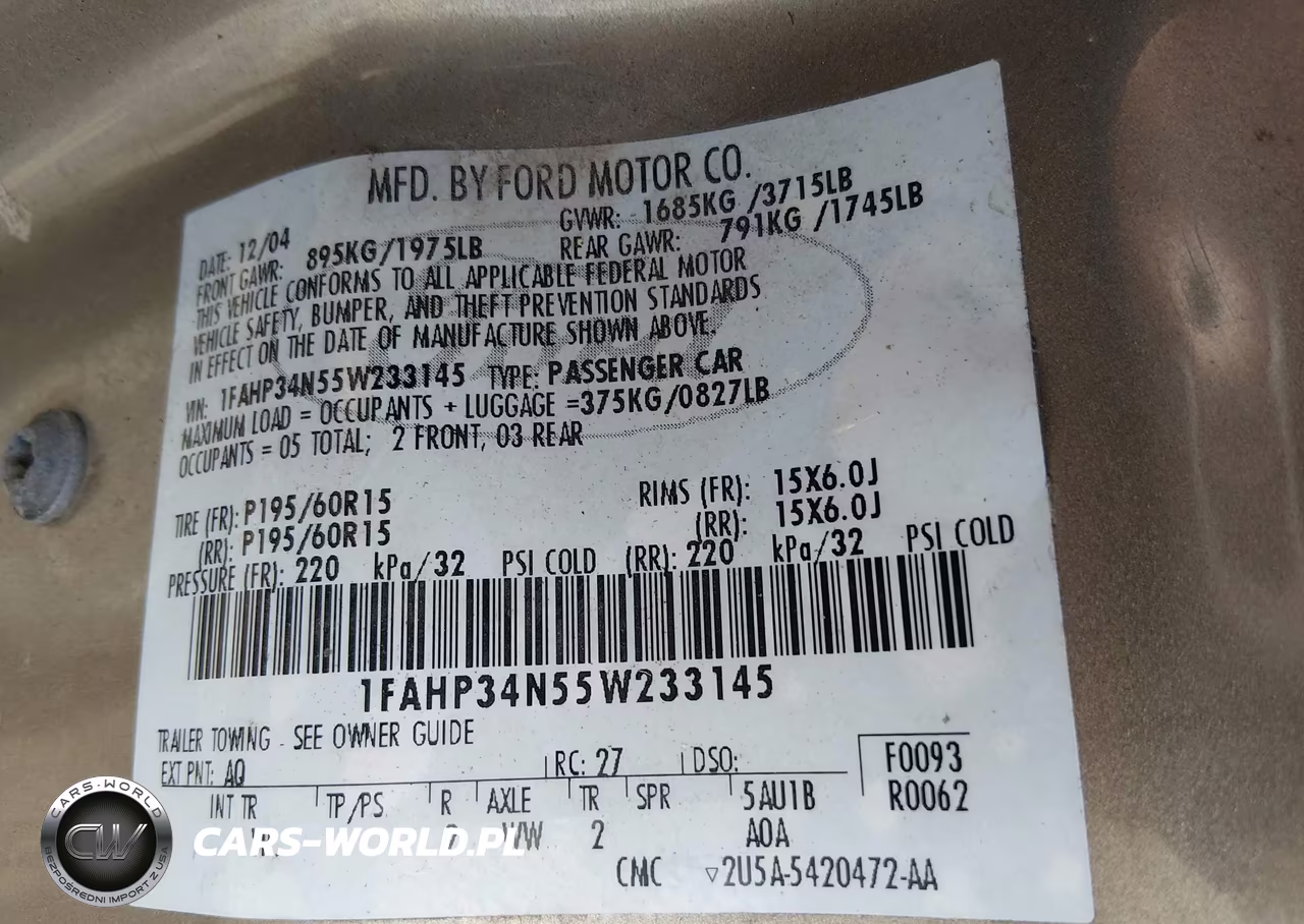 2005 Ford Focus Zx4 VIN:1FAHP34N55W233145 - 9