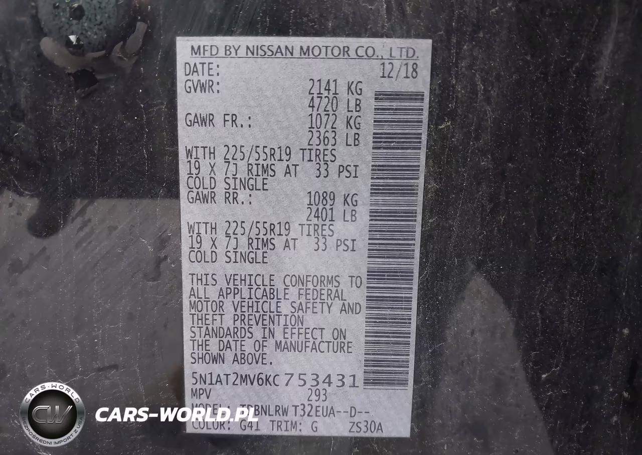 2019 Nissan Rogue Sl VIN:5N1AT2MV6KC753431 - 9