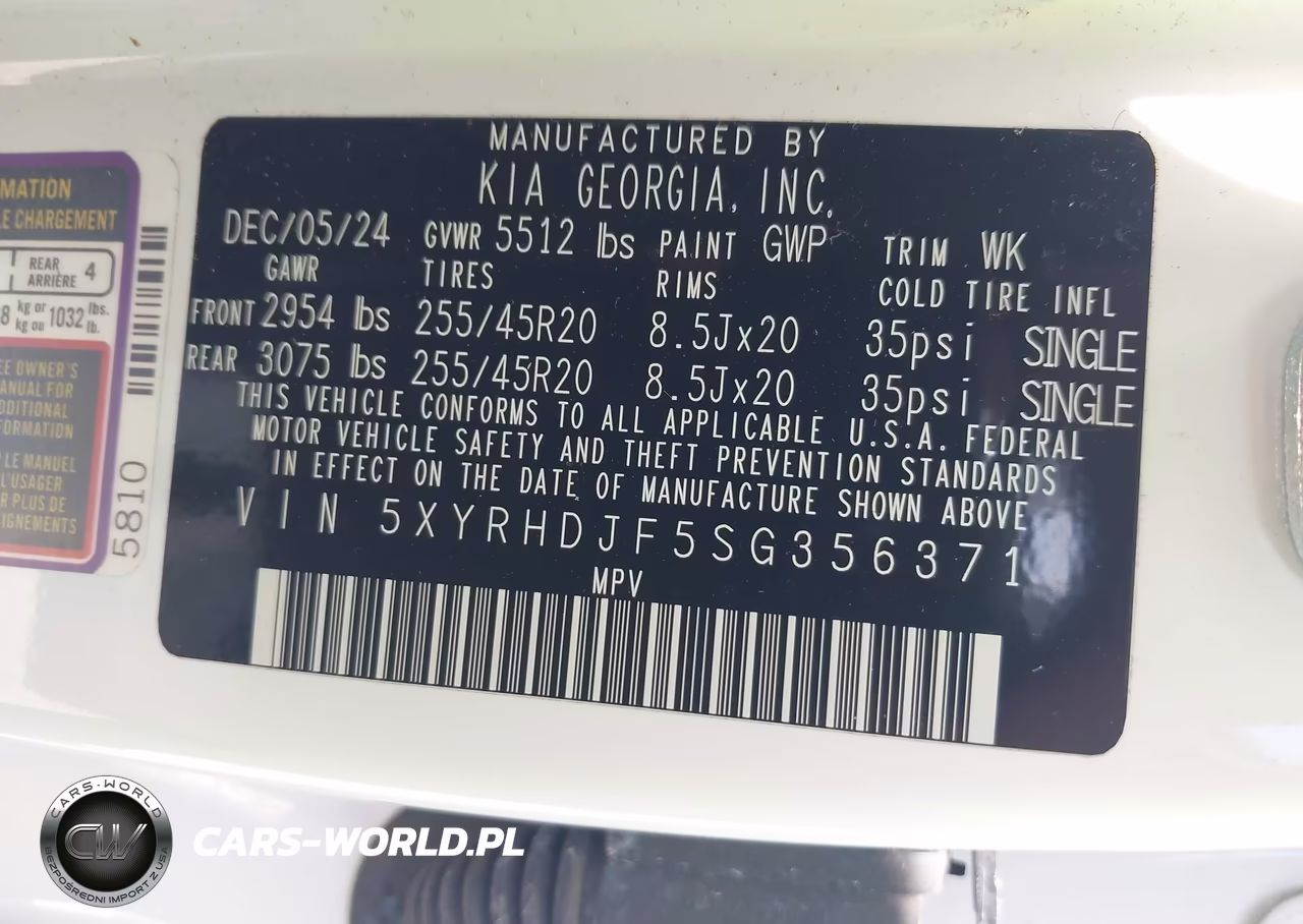 2025 Kia Sorento Ex VIN:5XYRHDJF5SG356371 - 9