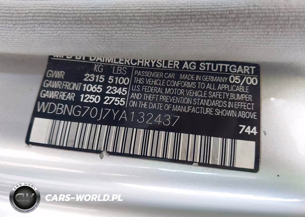 2000 Mercedes-Benz S 430 VIN:WDBNG70J7YA132437 - 9
