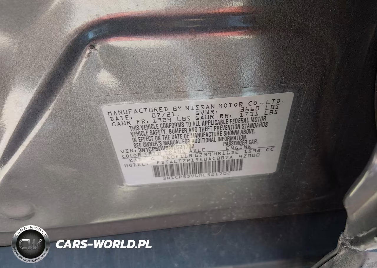 2021 Nissan Kicks Sr Xtronic Cvt VIN:3N1CP5DV6ML521702 - 9
