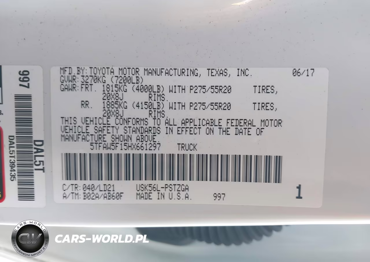 2017 Toyota Tundra 1794 5.7L V8 VIN:5TFAW5F15HX661297 - 9