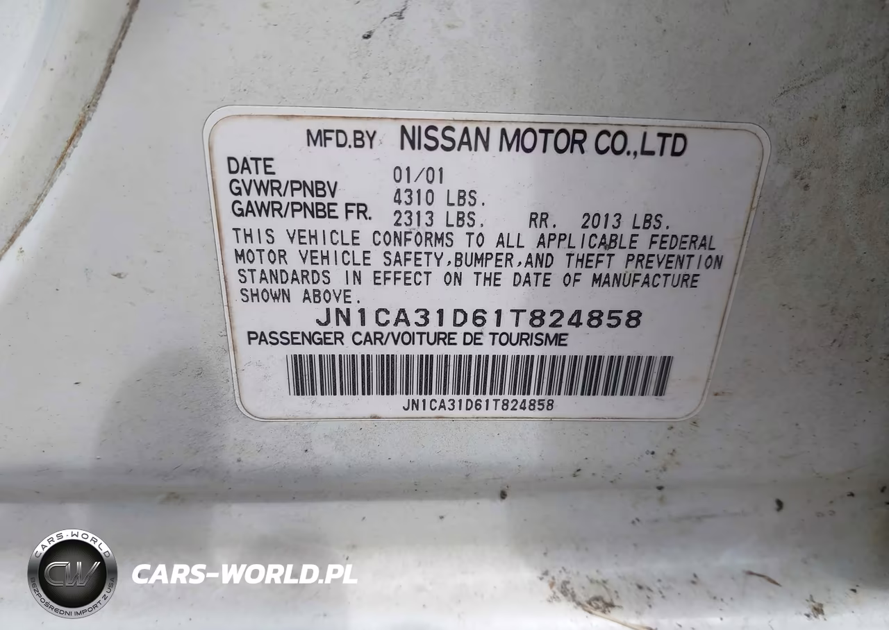2001 Nissan Maxima Gle VIN:JN1CA31D61T824858 - 9